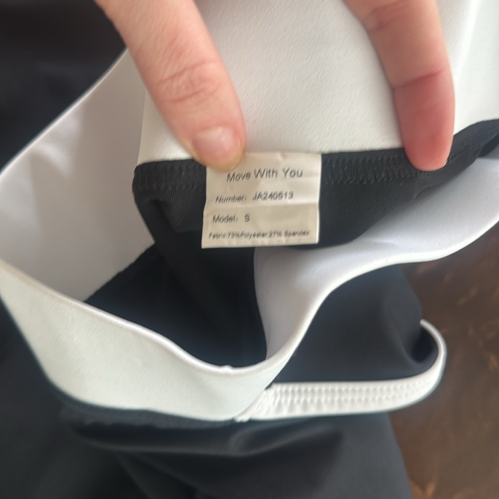 Women's Black and White Athletic Shorts - Picture 7 of 7